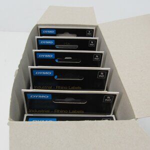 Dymo Labels 1/2 in X 18 ft Permanent Polyester Black White Box of 5 New